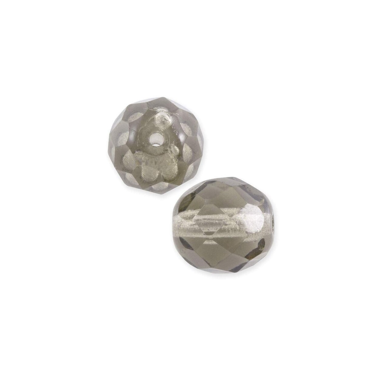 JewelrySupply Czech Fire Polished Glass Round Beads 8mm Black Diamond (Package of 25)